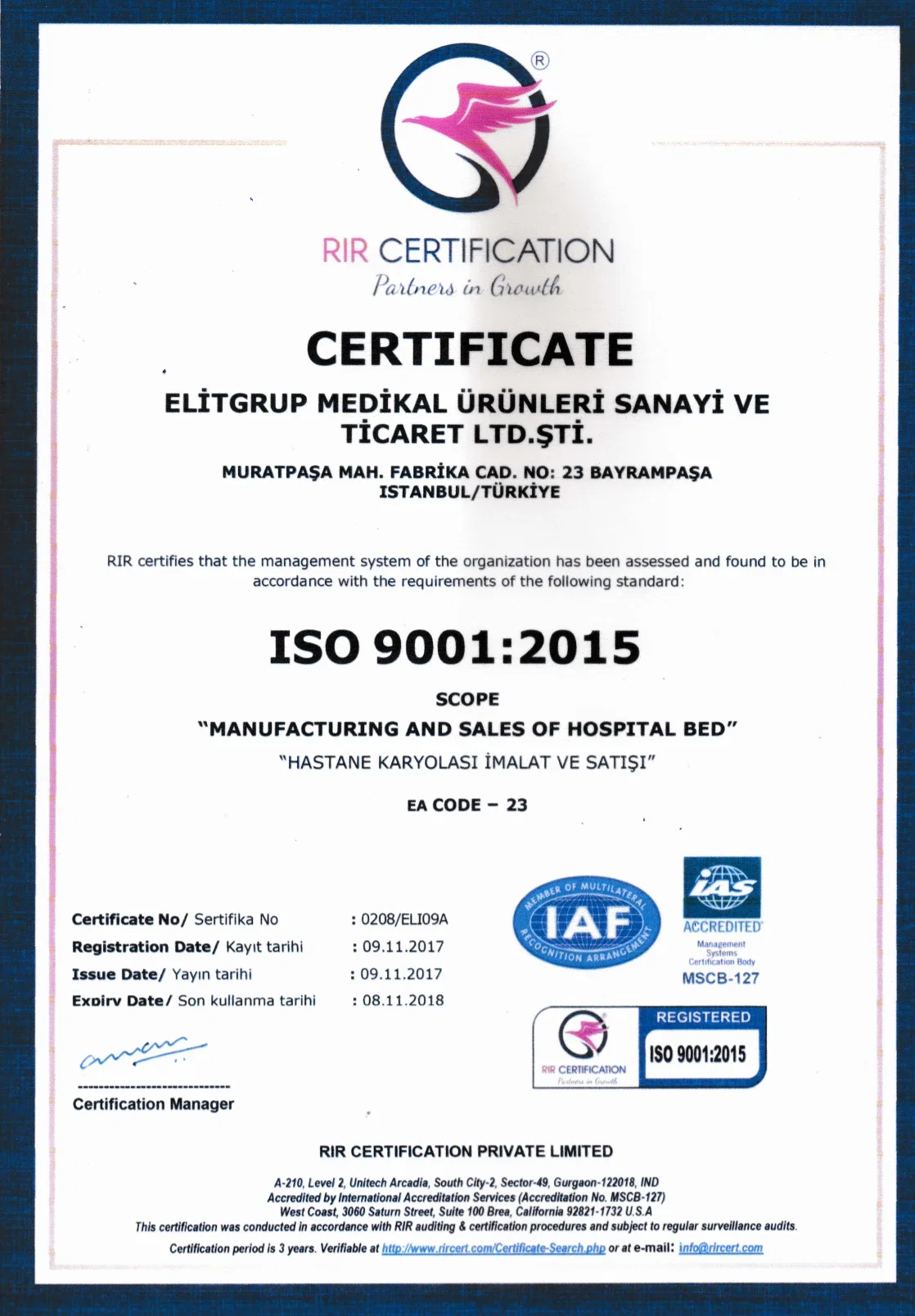 ISO Belgesi